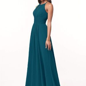 AZAZIE BONNIE Elegant Blue Halter Dress
